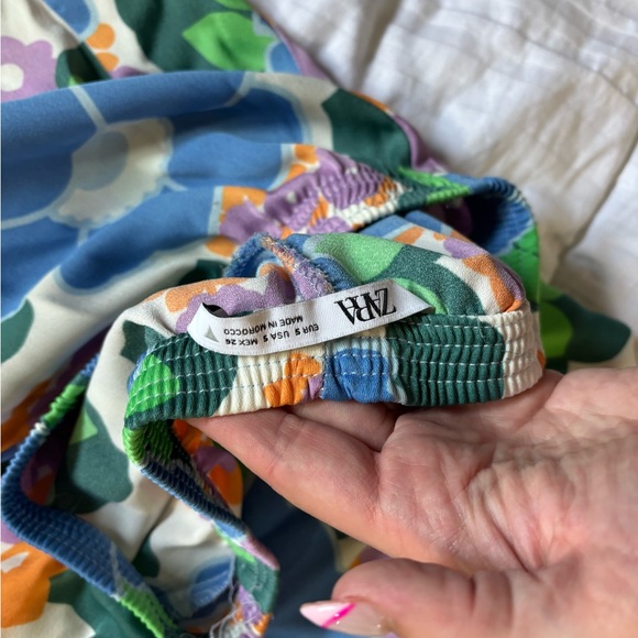 Zara Floral Halter Top & High-Waist Trousers Set – Size Small - Picture 4 of 4